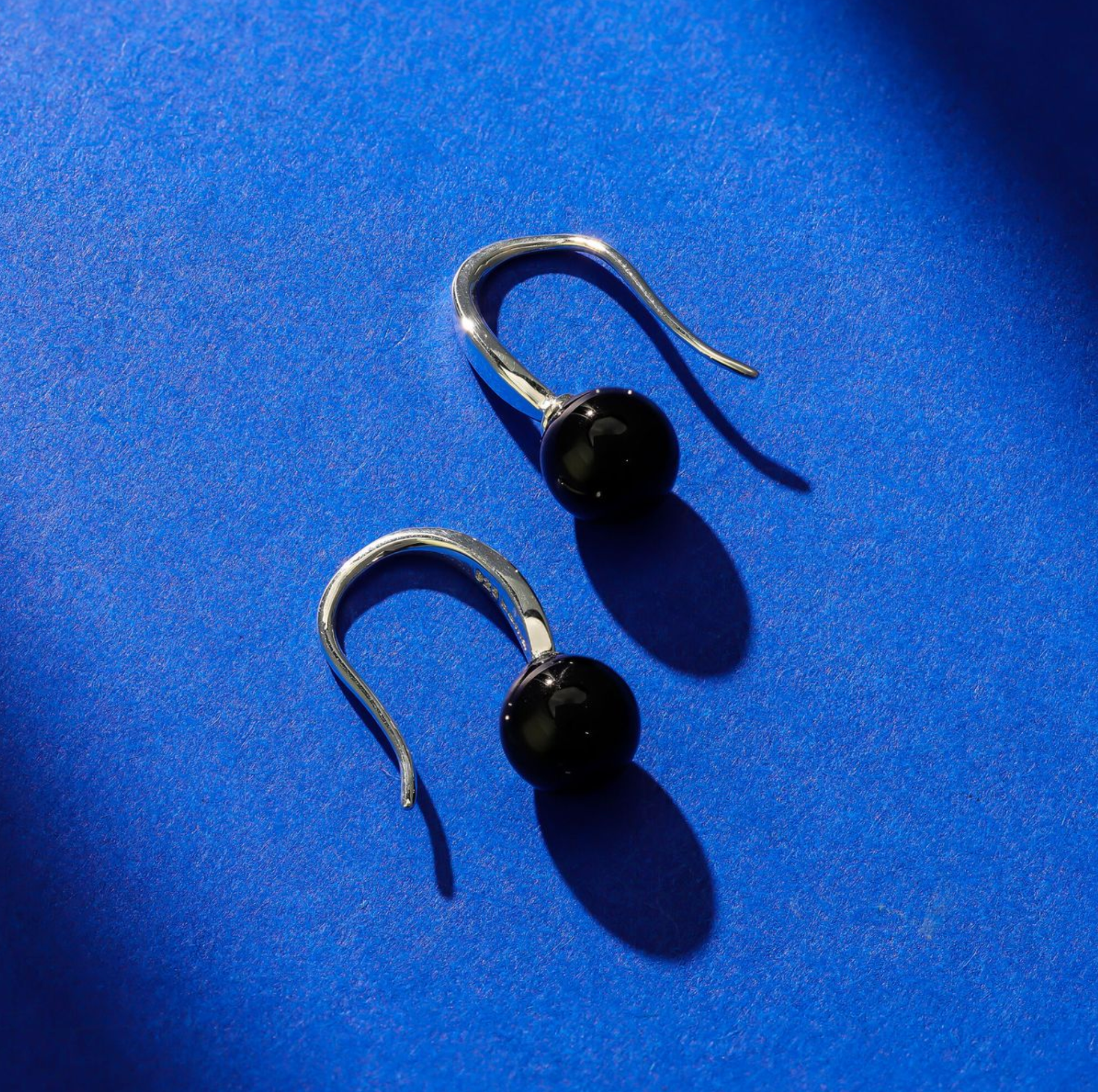 Boma Sterling Silver Open Drop Earrings - Round Onyx Drop