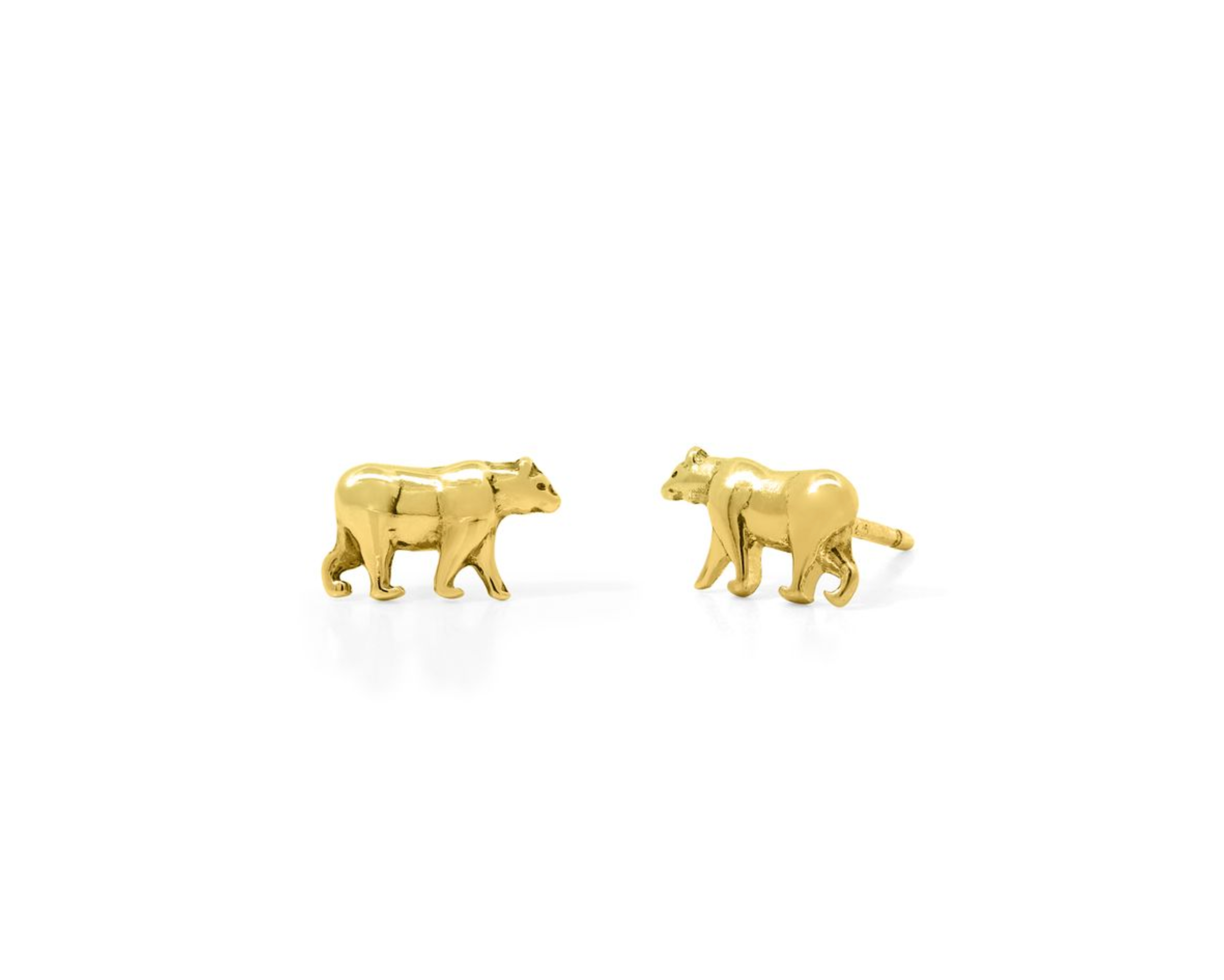 Boma 14K Gold California Golden Grizzly Bear Post Earrings