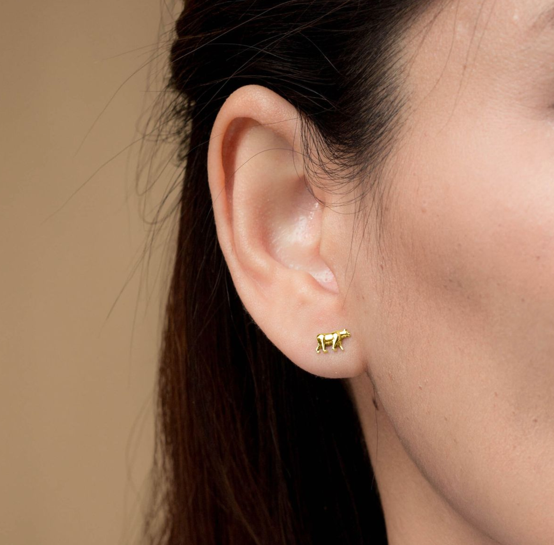 Boma 14K Gold California Golden Grizzly Bear Post Earrings