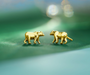 Boma 14K Gold California Golden Grizzly Bear Post Earrings