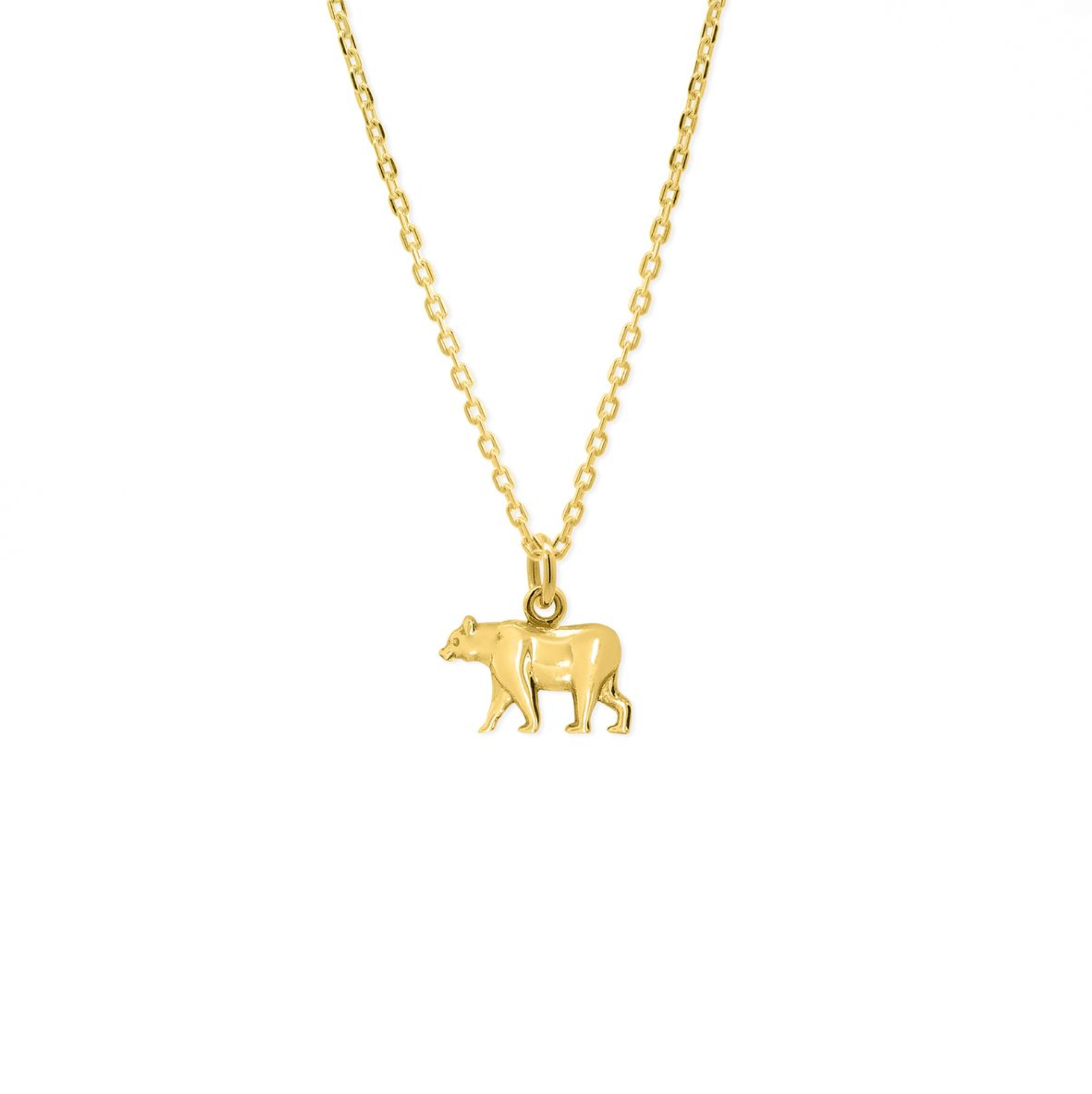 Boma 14K Gold California Golden Grizzly Bear Pendant Necklace