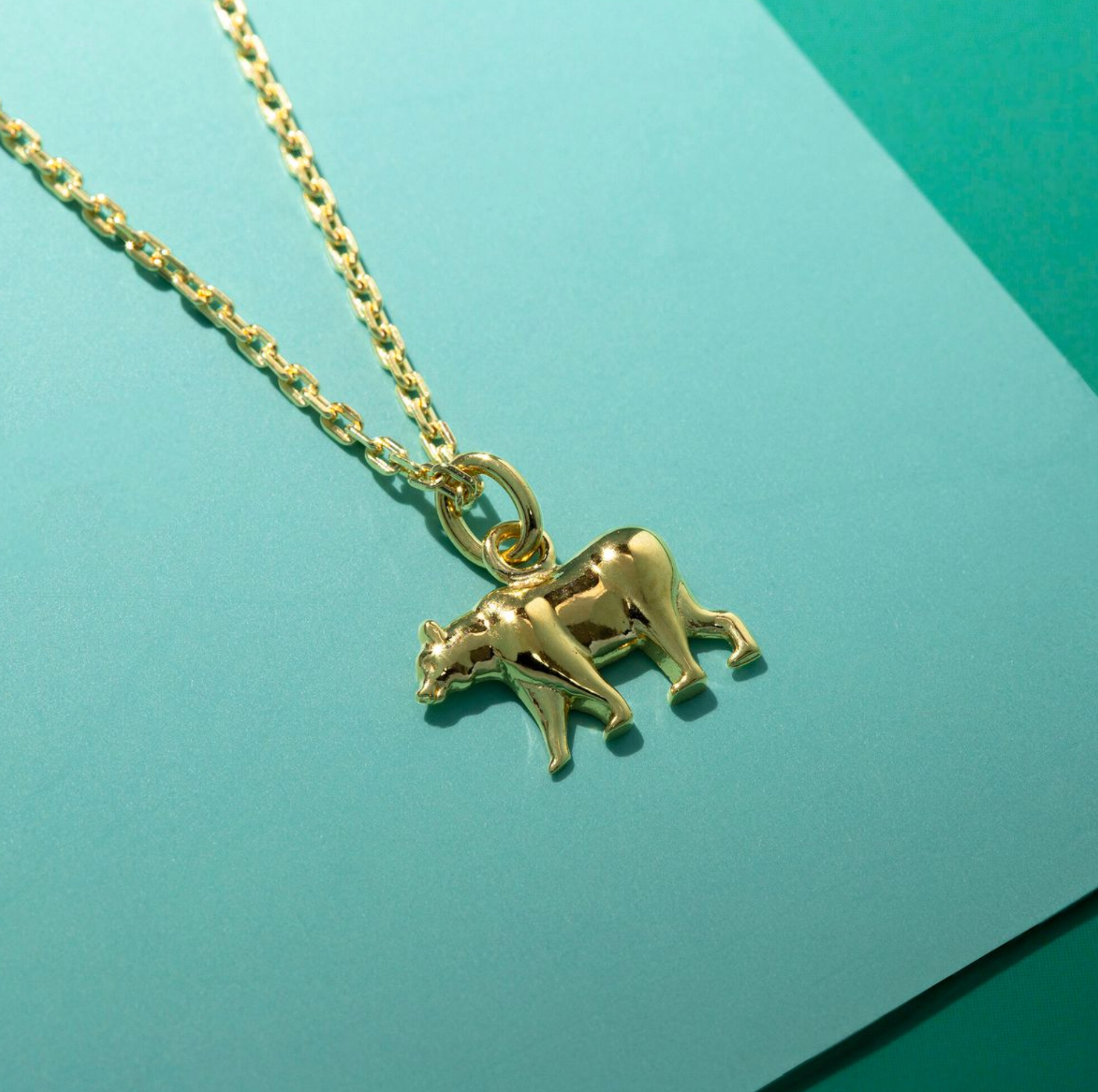 Boma 14K Gold California Golden Grizzly Bear Pendant Necklace
