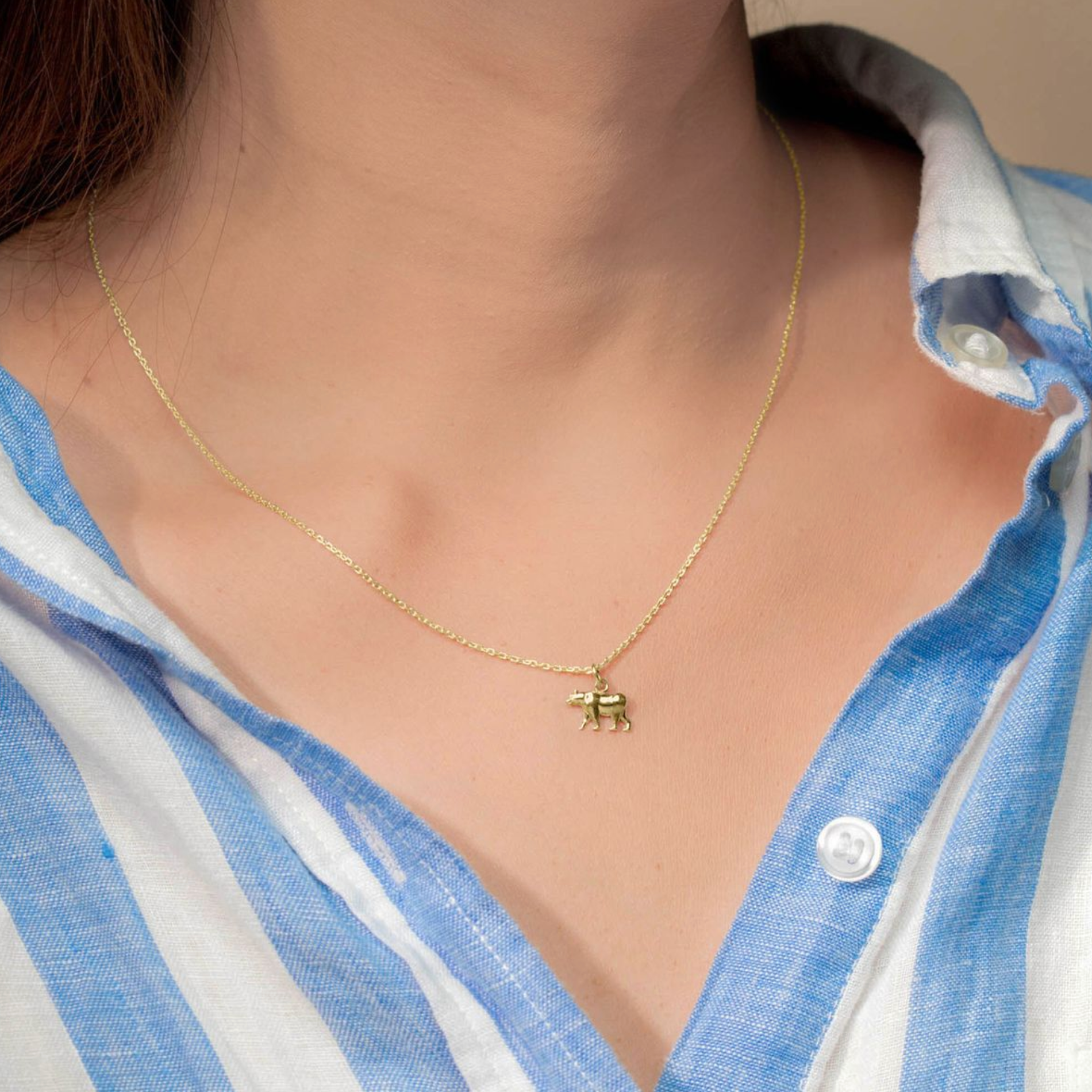 Boma 14K Gold California Golden Grizzly Bear Pendant Necklace