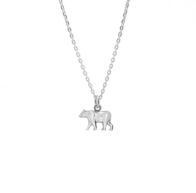 Boma Sterling Silver California Grizzly Bear Pendant Necklace