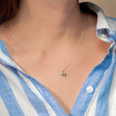 Boma Sterling Silver California Grizzly Bear Pendant Necklace