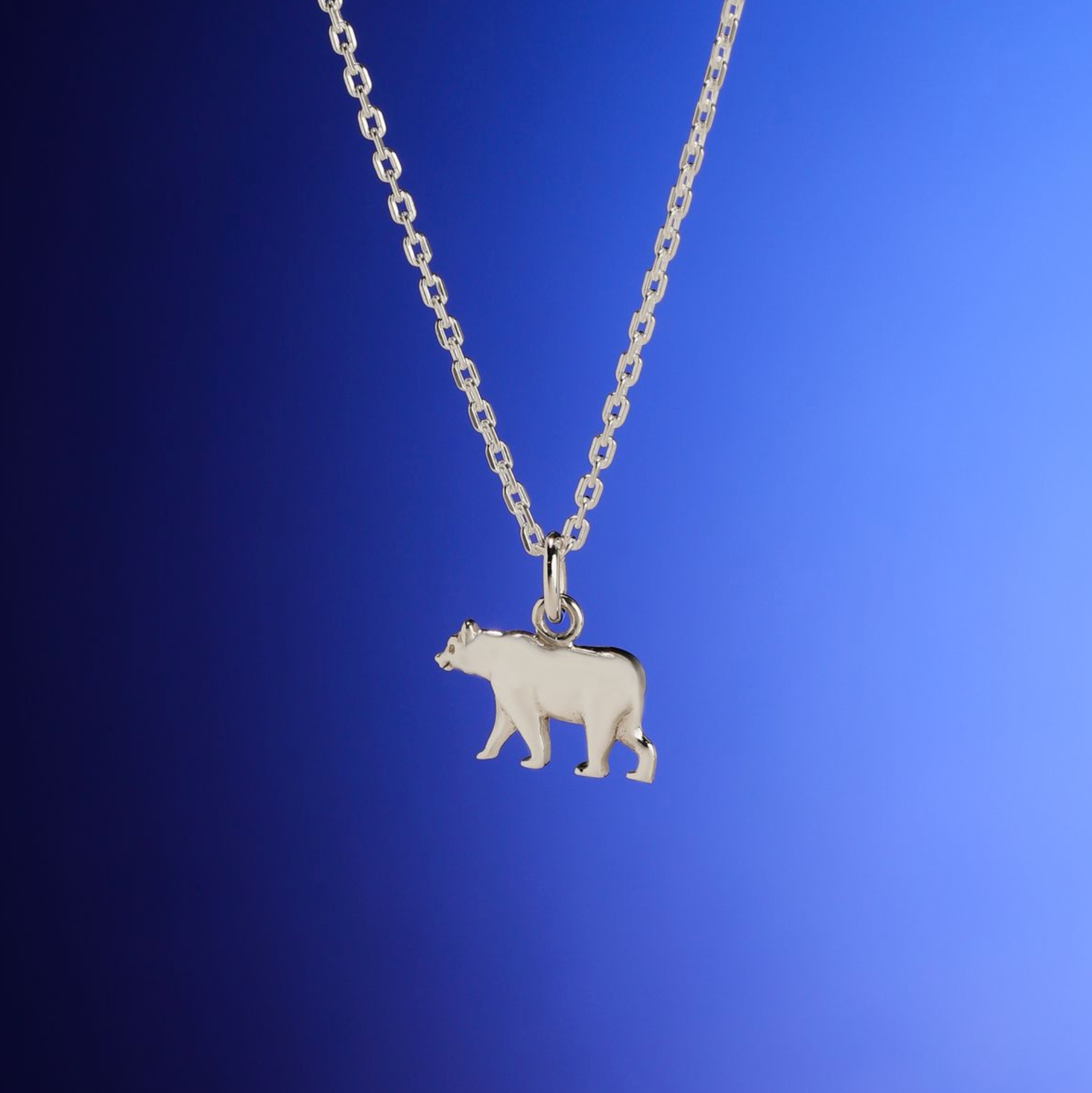 Boma Sterling Silver California Grizzly Bear Pendant Necklace