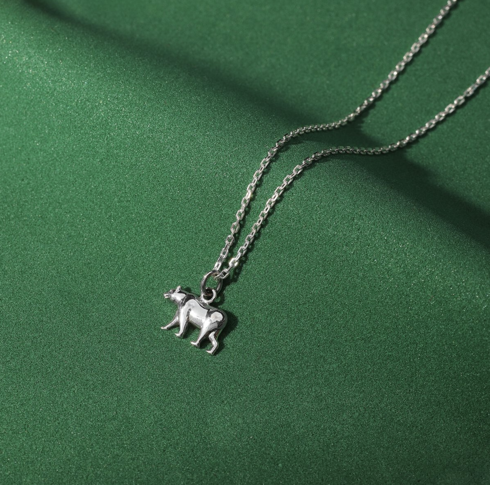 Boma Sterling Silver California Grizzly Bear Pendant Necklace