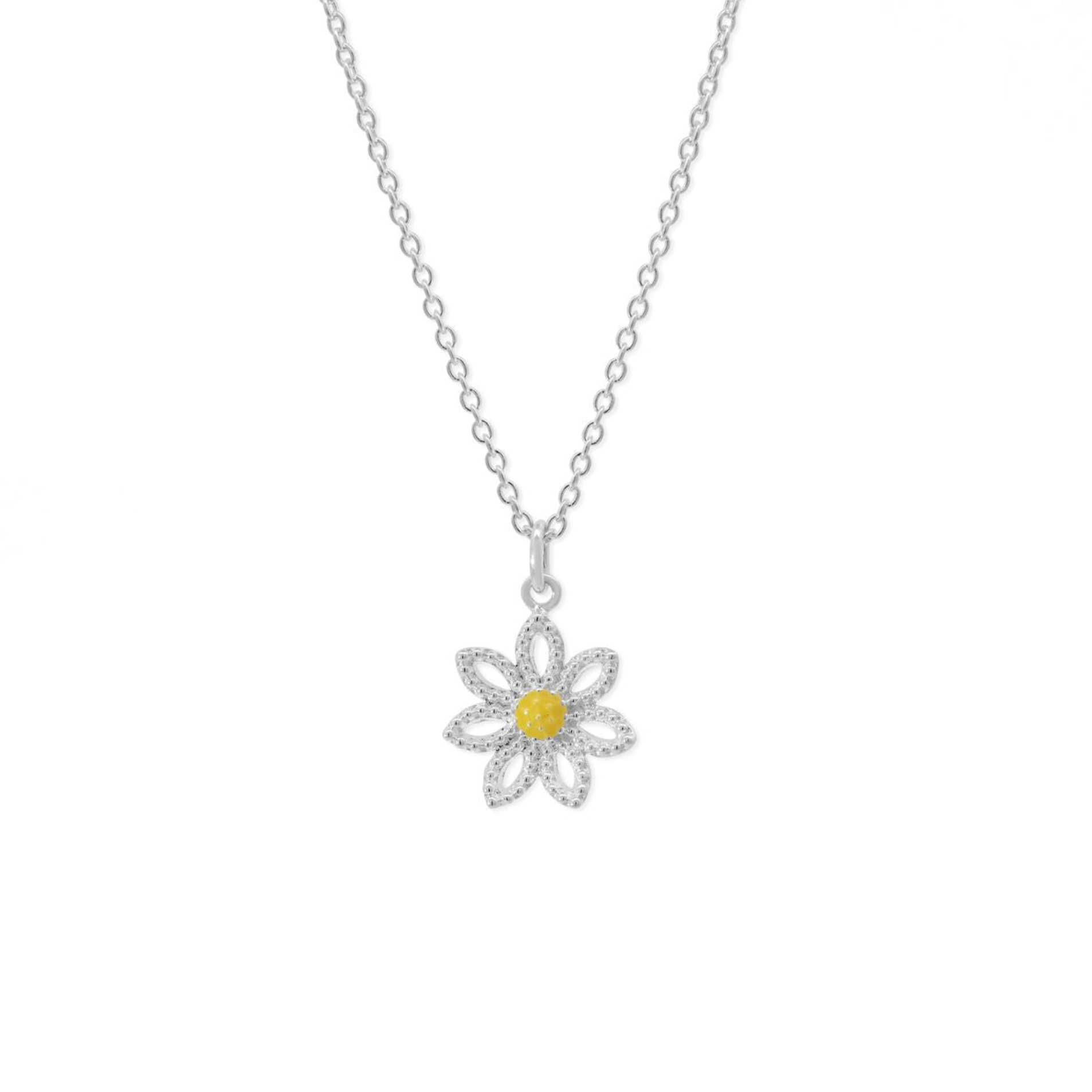 Boma Sterling Silver Sunflower Golden Bloom Necklace