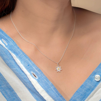 Boma Sterling Silver Sunflower Golden Bloom Necklace