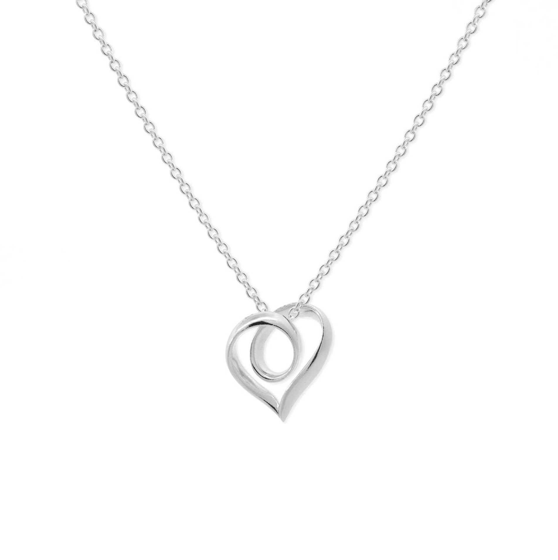 Boma Sterling Silver Infinite Loop Heart Pendant Necklace