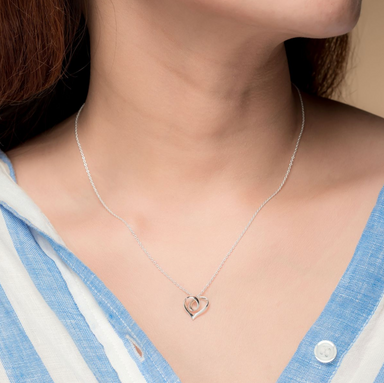 Boma Sterling Silver Infinite Loop Heart Pendant Necklace