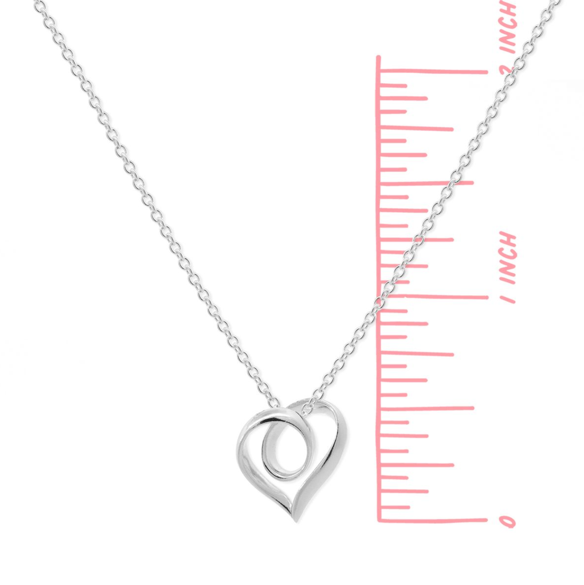 Boma Sterling Silver Infinite Loop Heart Pendant Necklace