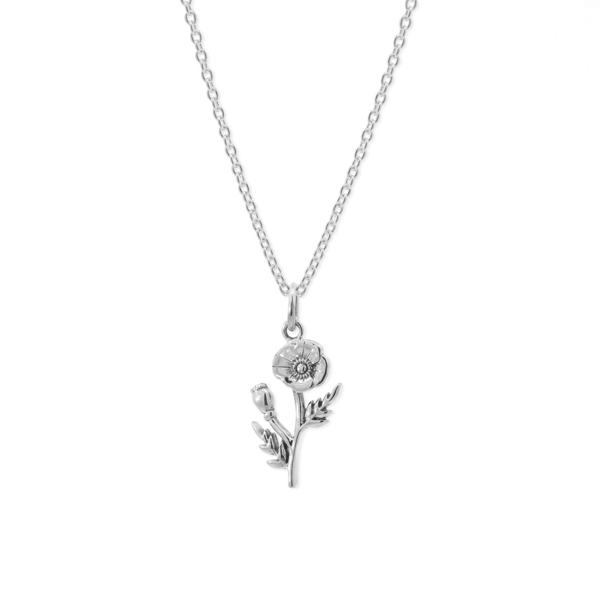 Boma Sterling Silver Poppy Flower Necklace