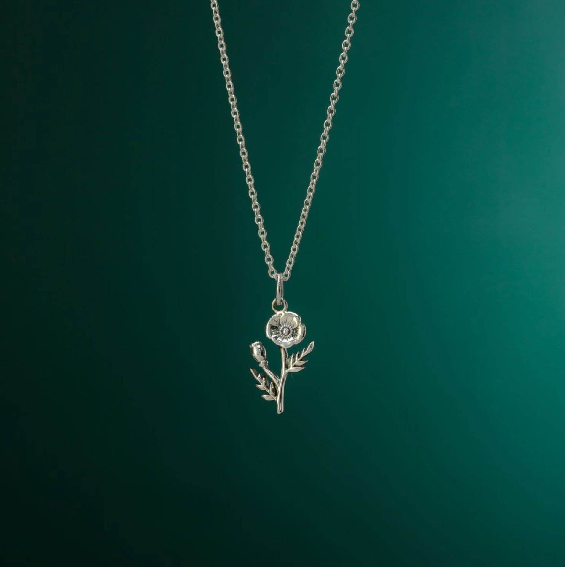 Boma Sterling Silver Poppy Flower Necklace