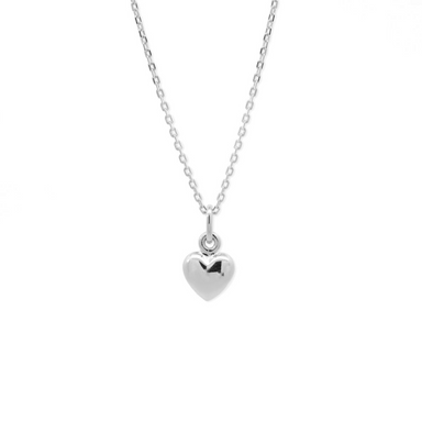 Boma Sterling Silver Puffy Heart Pendant Necklace