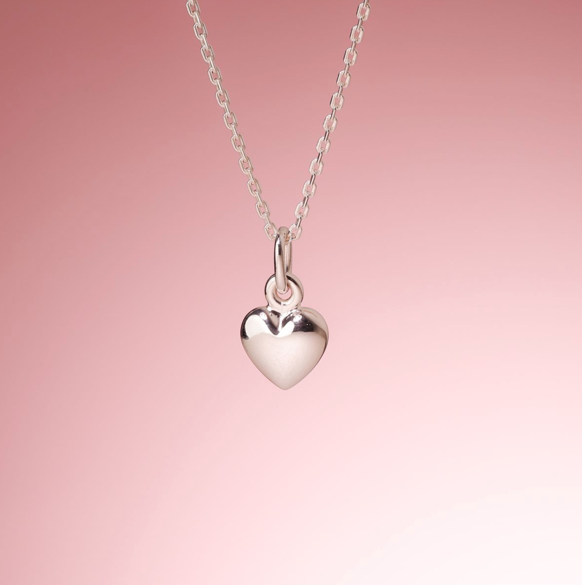 Boma Sterling Silver Puffy Heart Pendant Necklace