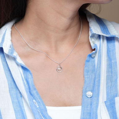Boma Sterling Silver Pearl Orbit Necklace