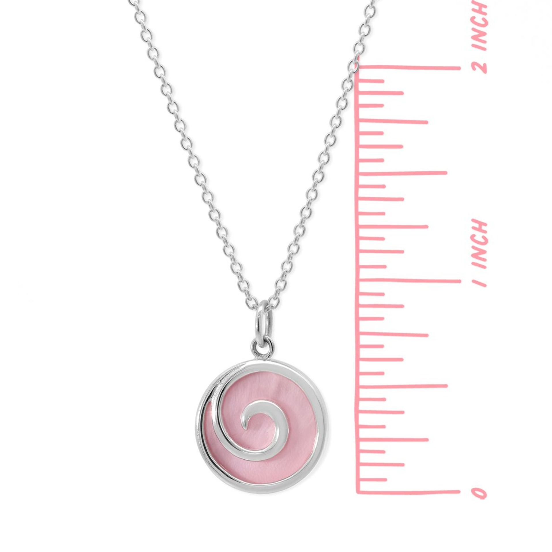 Boma Sterling Silver Mother of Pearl Maori Spiral Necklace