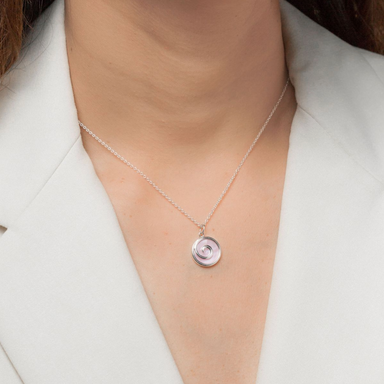 Boma Maori Pink Mother of Pearl Maori Spiral Necklace