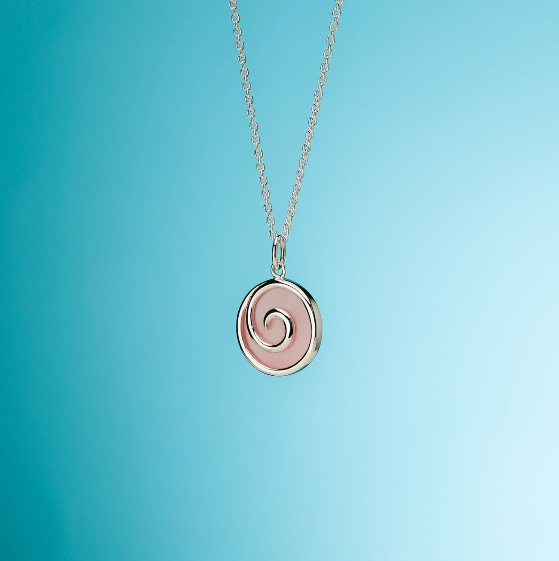 Boma Maori Pink Mother of Pearl Maori Spiral Necklace