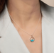 Boma Sterling Silver Outline Turquoise Ocean Wave Necklace
