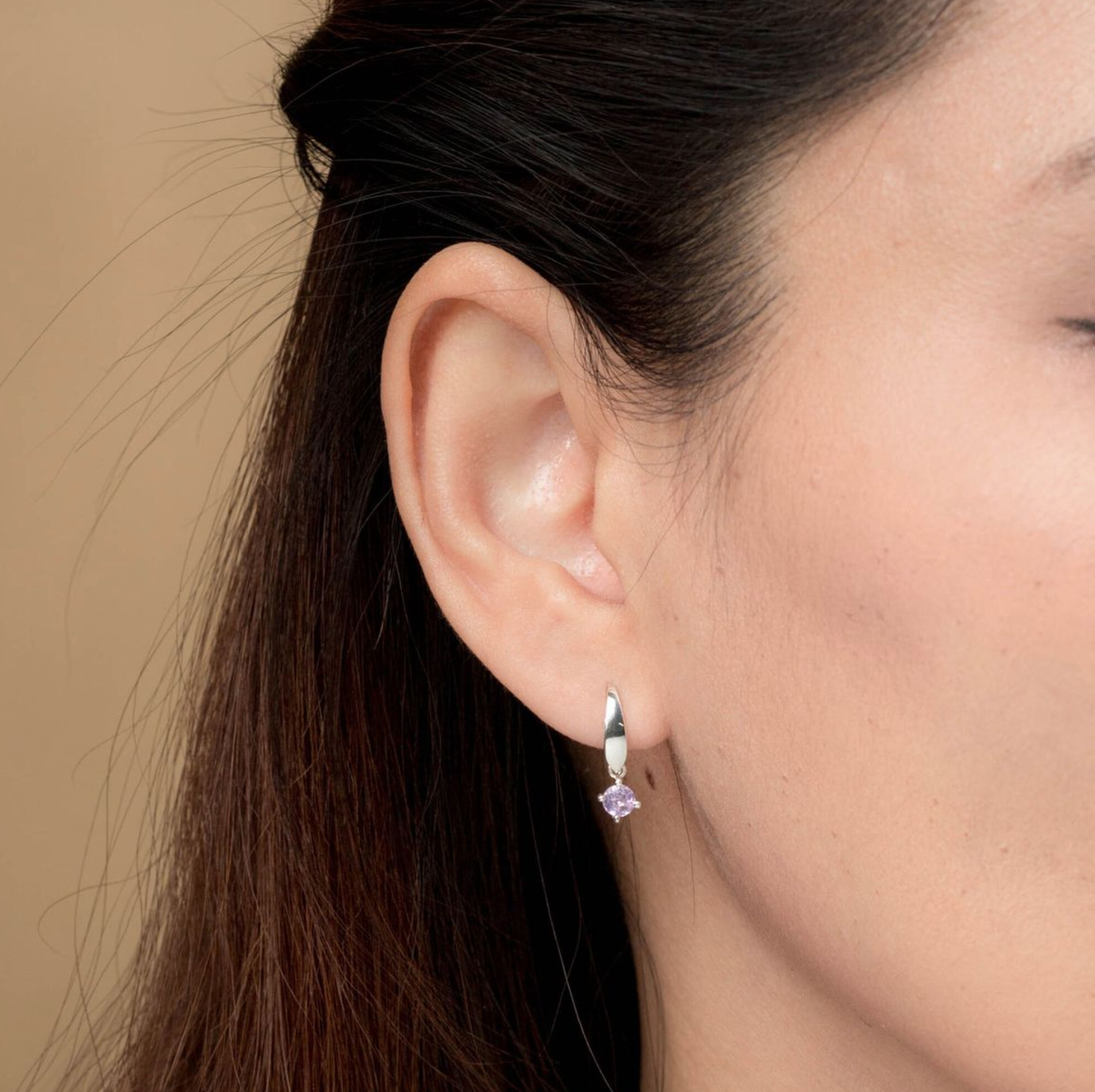 Boma Sterling Silver Aria Gemstone Open Drop with Pink Amethyst Earrings