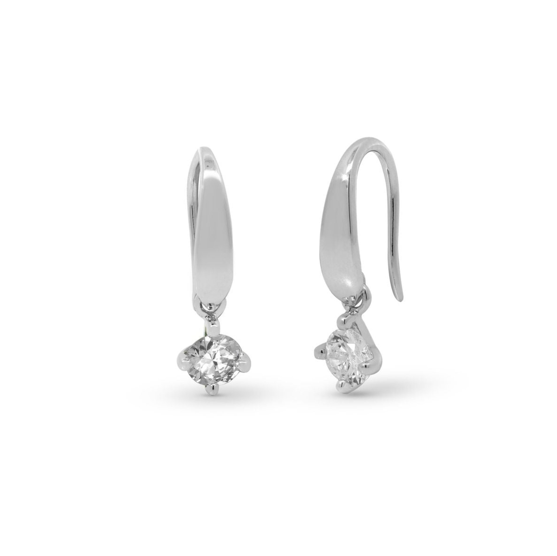 Boma Sterling Silver Aria Gemstone Open Drop with White Topaz Earrings