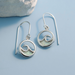 Boma Sterling Silver Outline Opal Ocean Wave Earrings