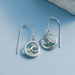 Boma Sterling Silver Outline Turquoise Ocean Wave Earrings
