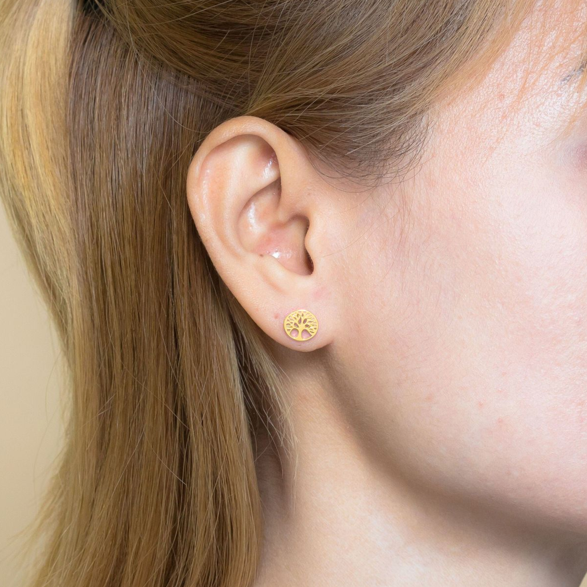 Boma 14K Gold Tree of Life Stud Earrings