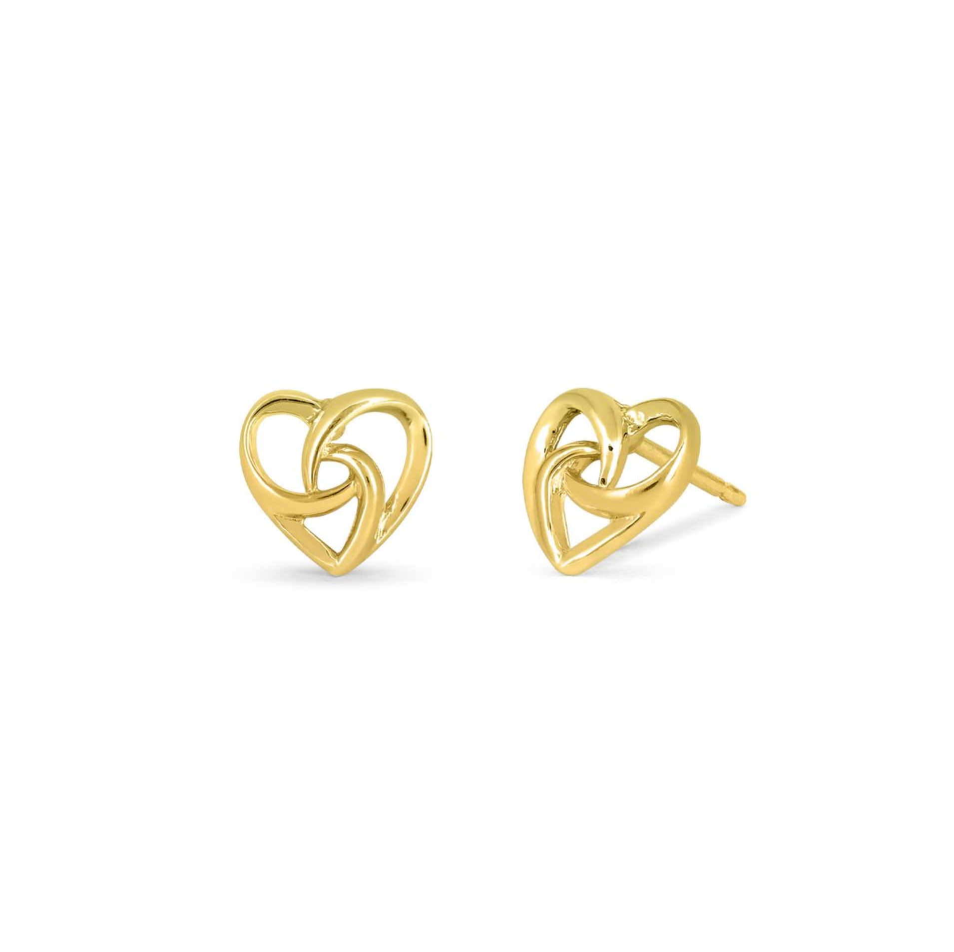 Boma 14K Gold Curly Intertwined Heart Studs