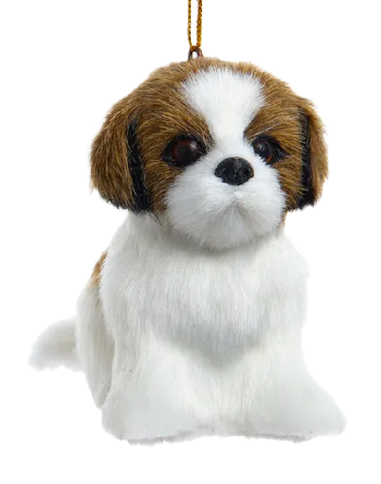 Plush Black/Brown Shih-Tzu Ornament