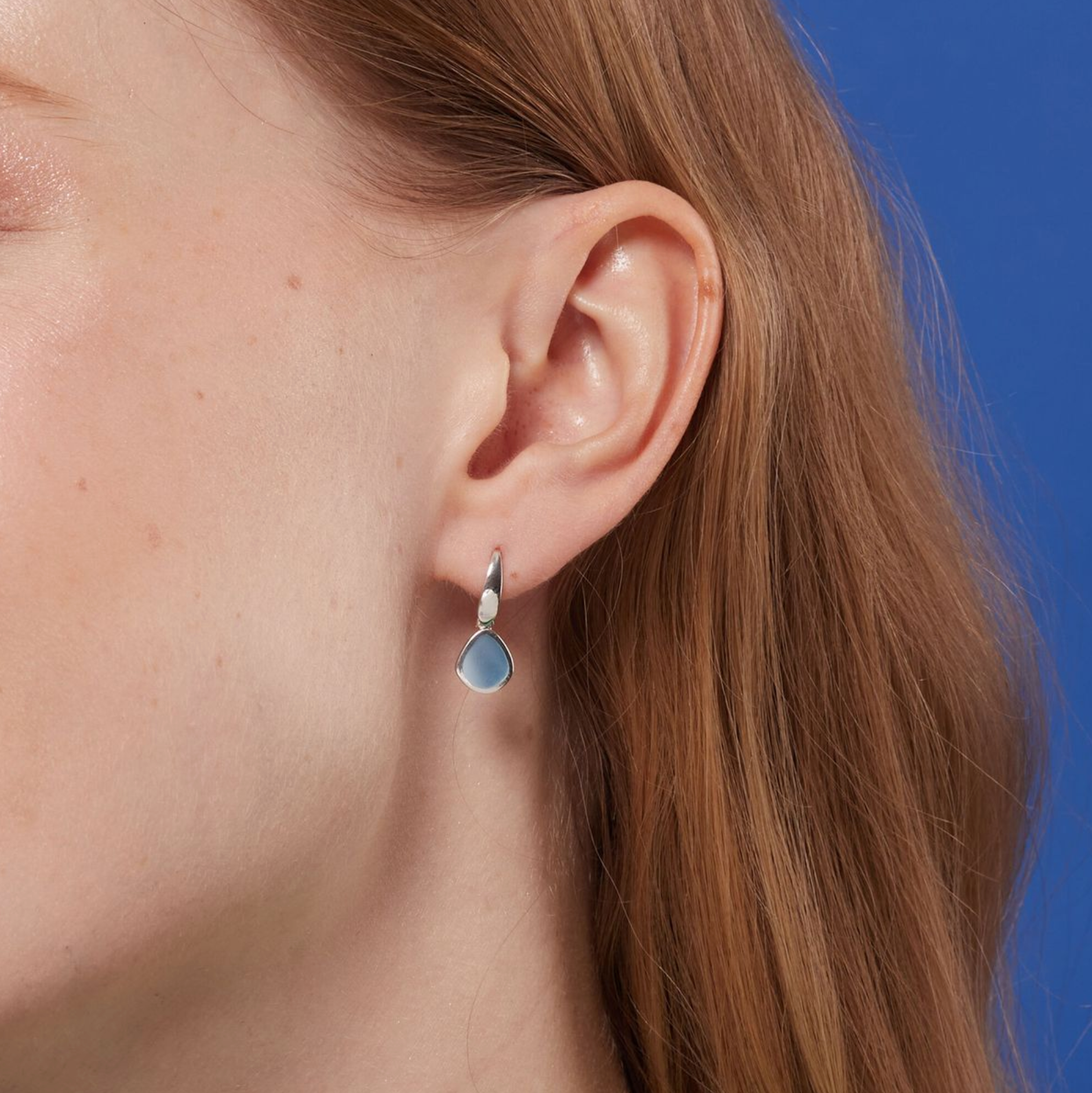 Boma Modern Open Drop with Blue Mother of Pearl Earrings