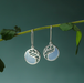 Boma Yin Yang Leaf with Blue Mother of Pearl Earrings