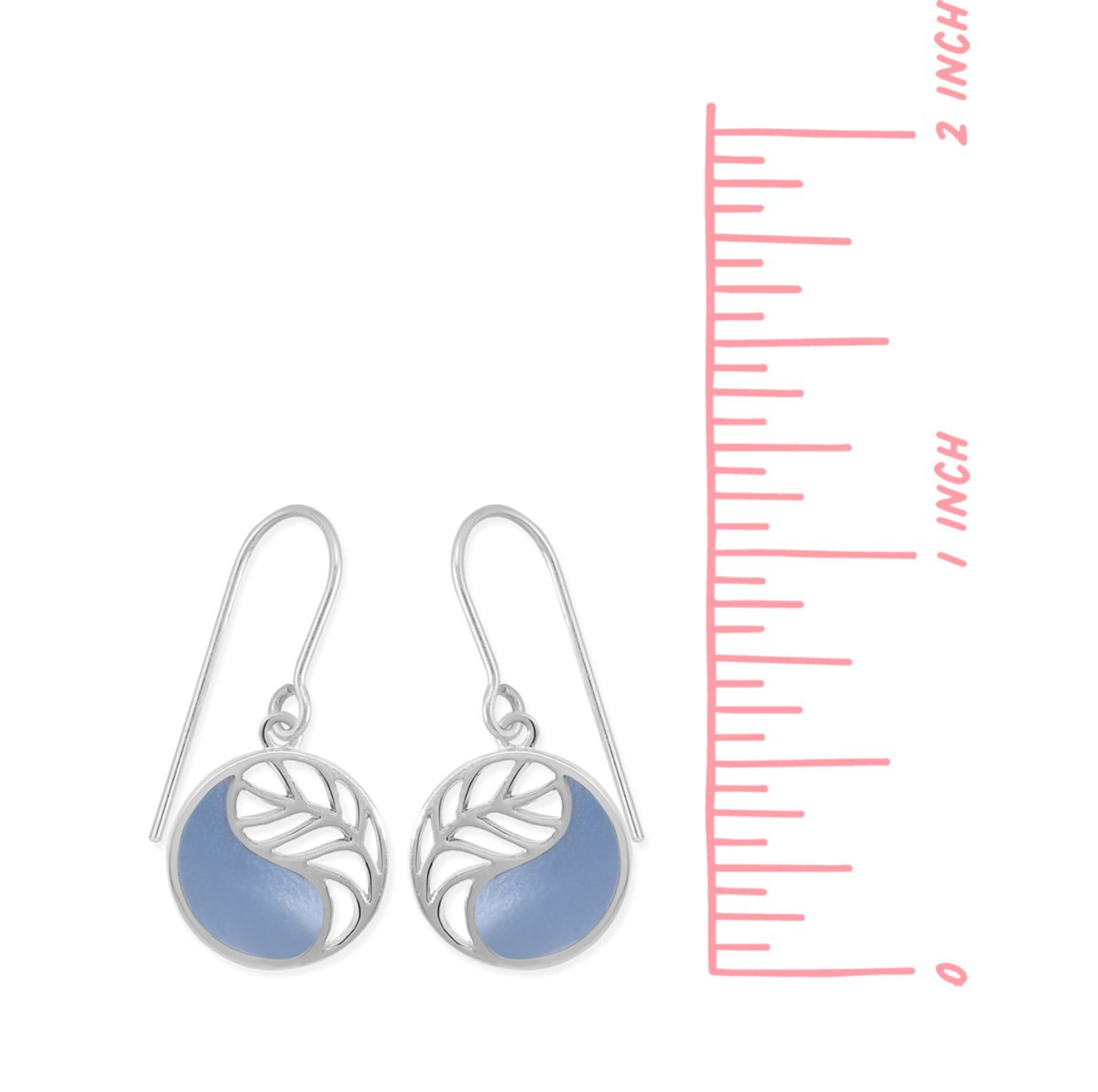 Boma Yin Yang Leaf with Blue Mother of Pearl Earrings