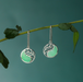 Boma Yin Yang Leaf with Green Mother of Pearl Earrings