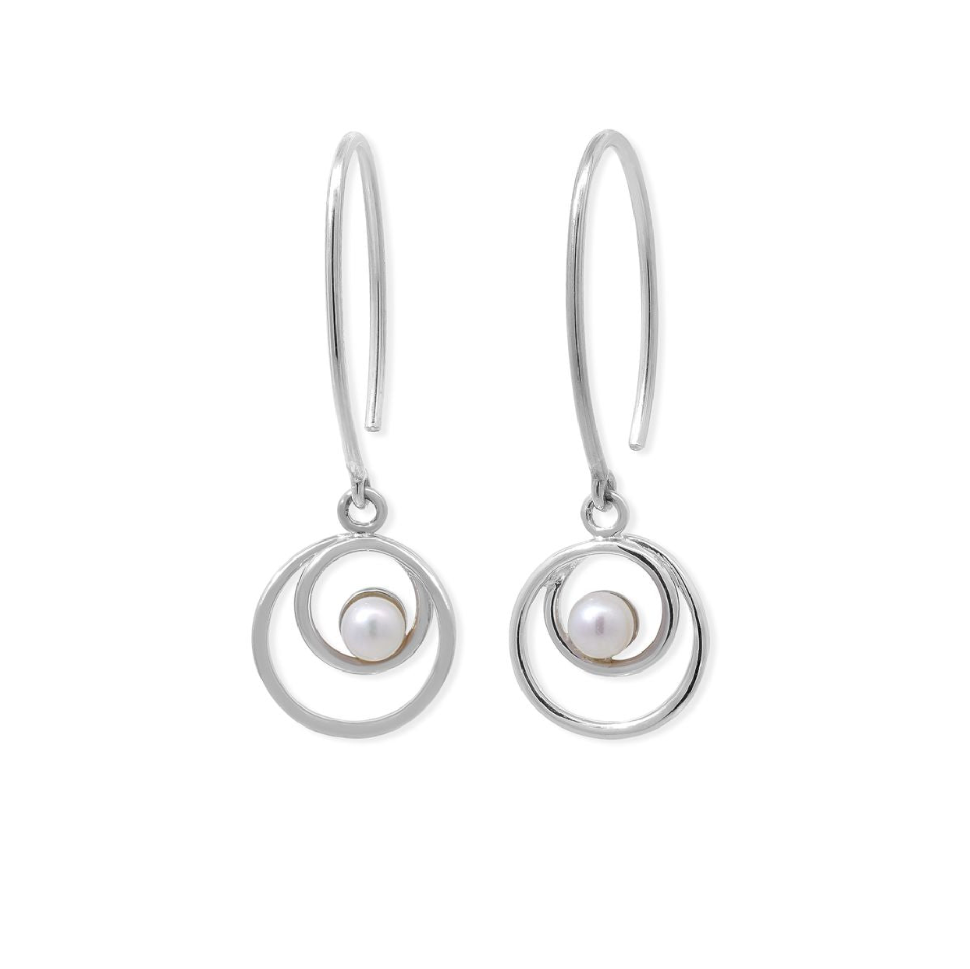 Boma Sterling Silver Orbit Pearl Earrings
