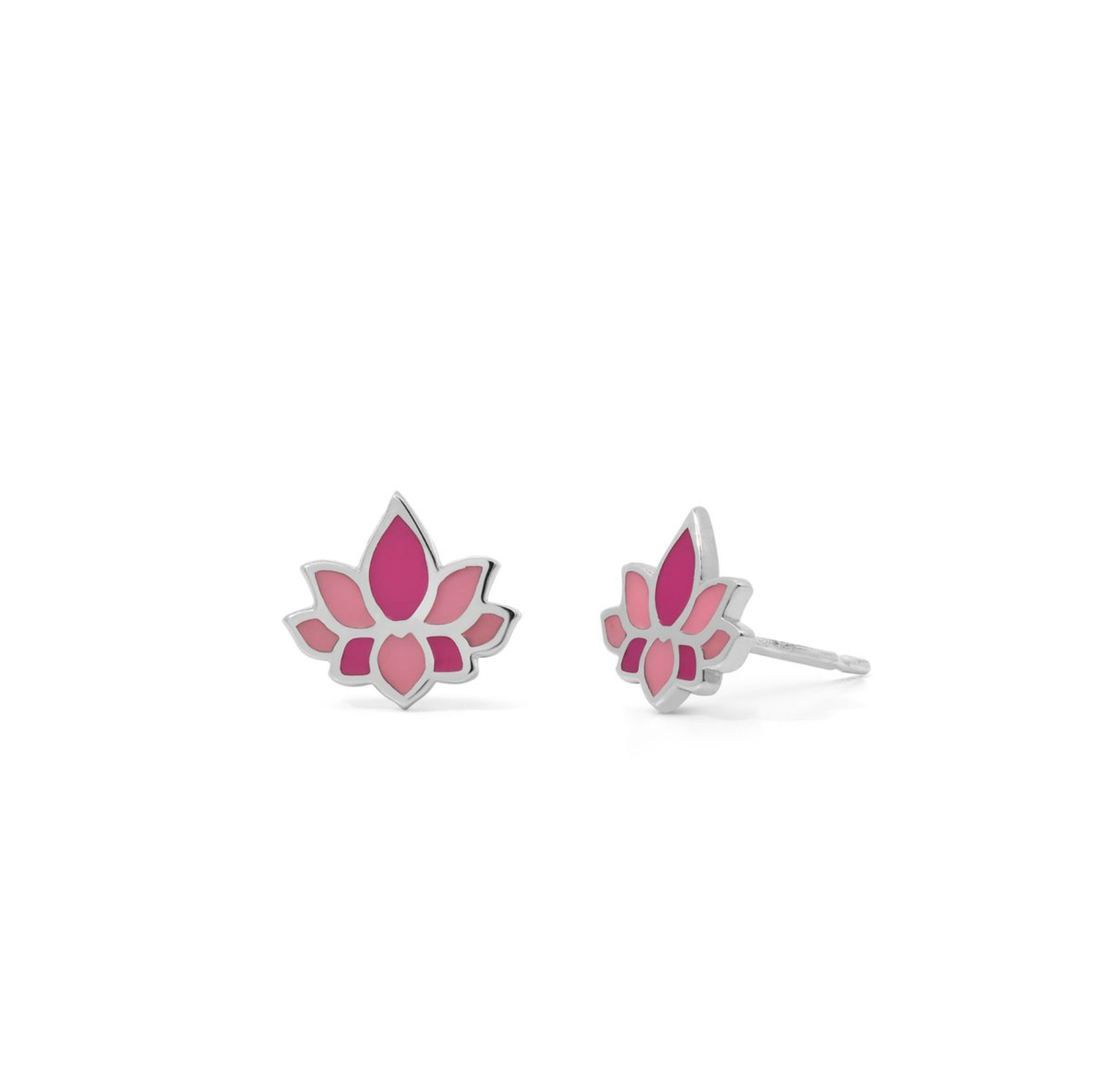 Boma Pink Lotus Flower Stud Earrings