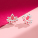 Boma Pink Lotus Flower Stud Earrings