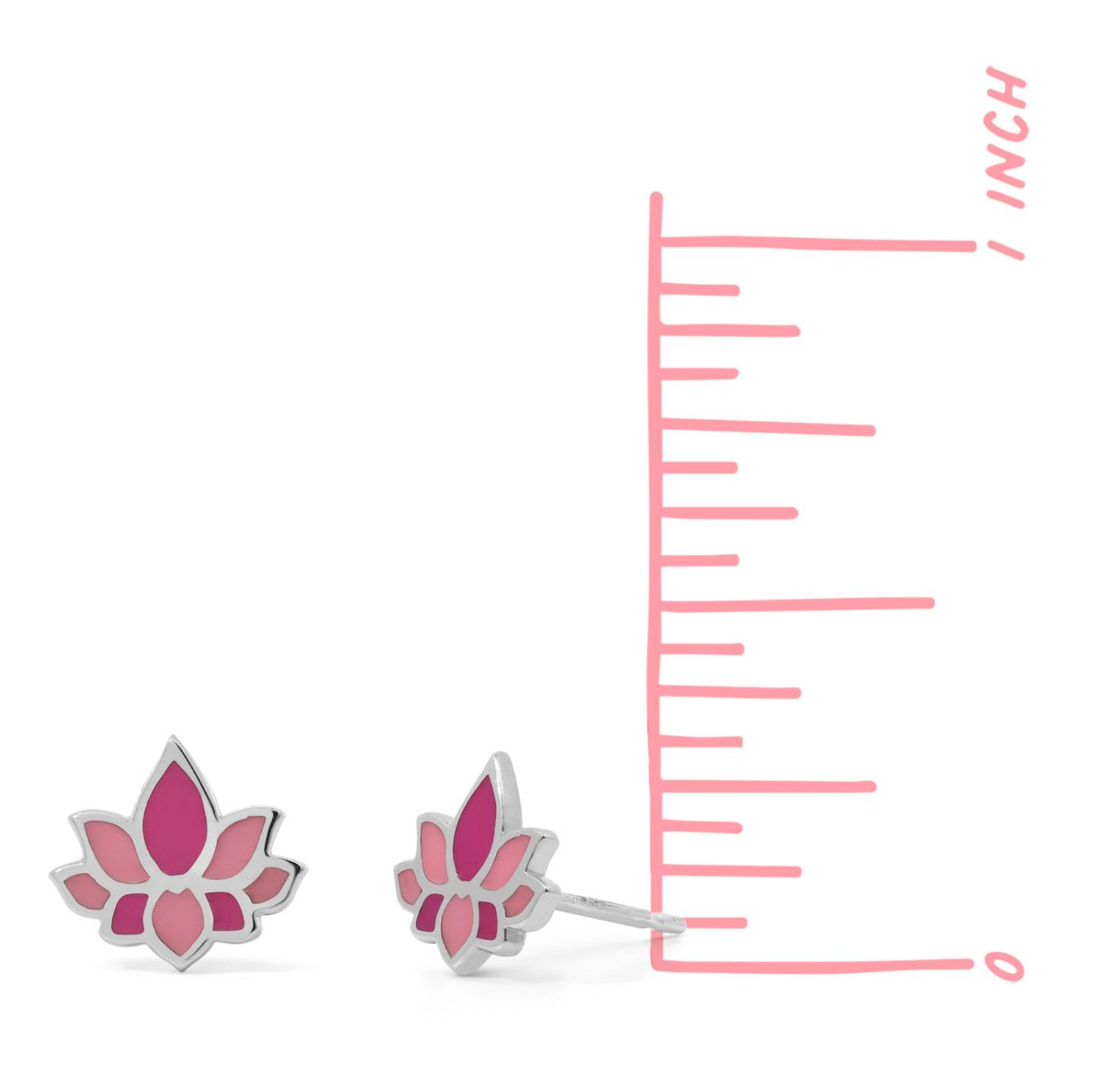 Boma Pink Lotus Flower Stud Earrings