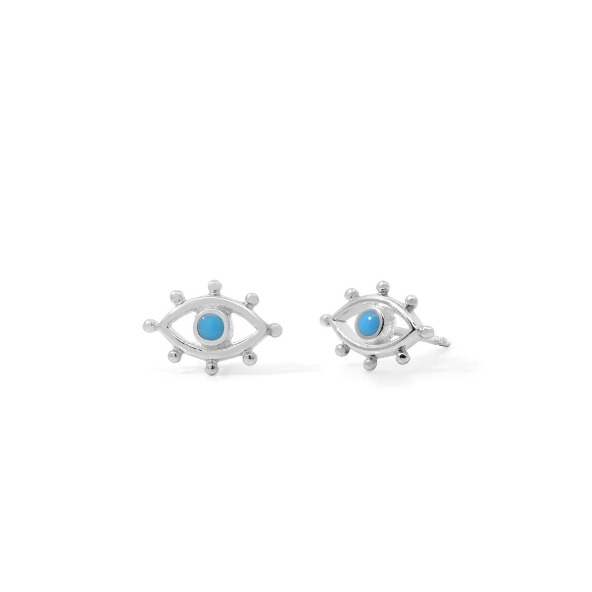 Boma Open Evil Eye with Turquoise Stud Earrings