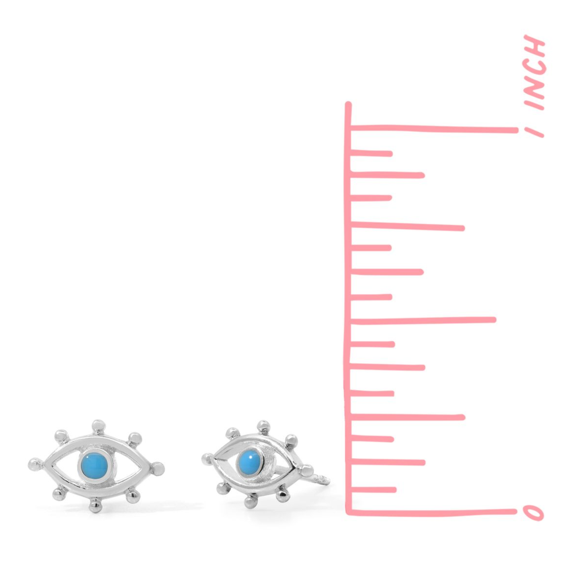 Boma Open Evil Eye with Turquoise Stud Earrings