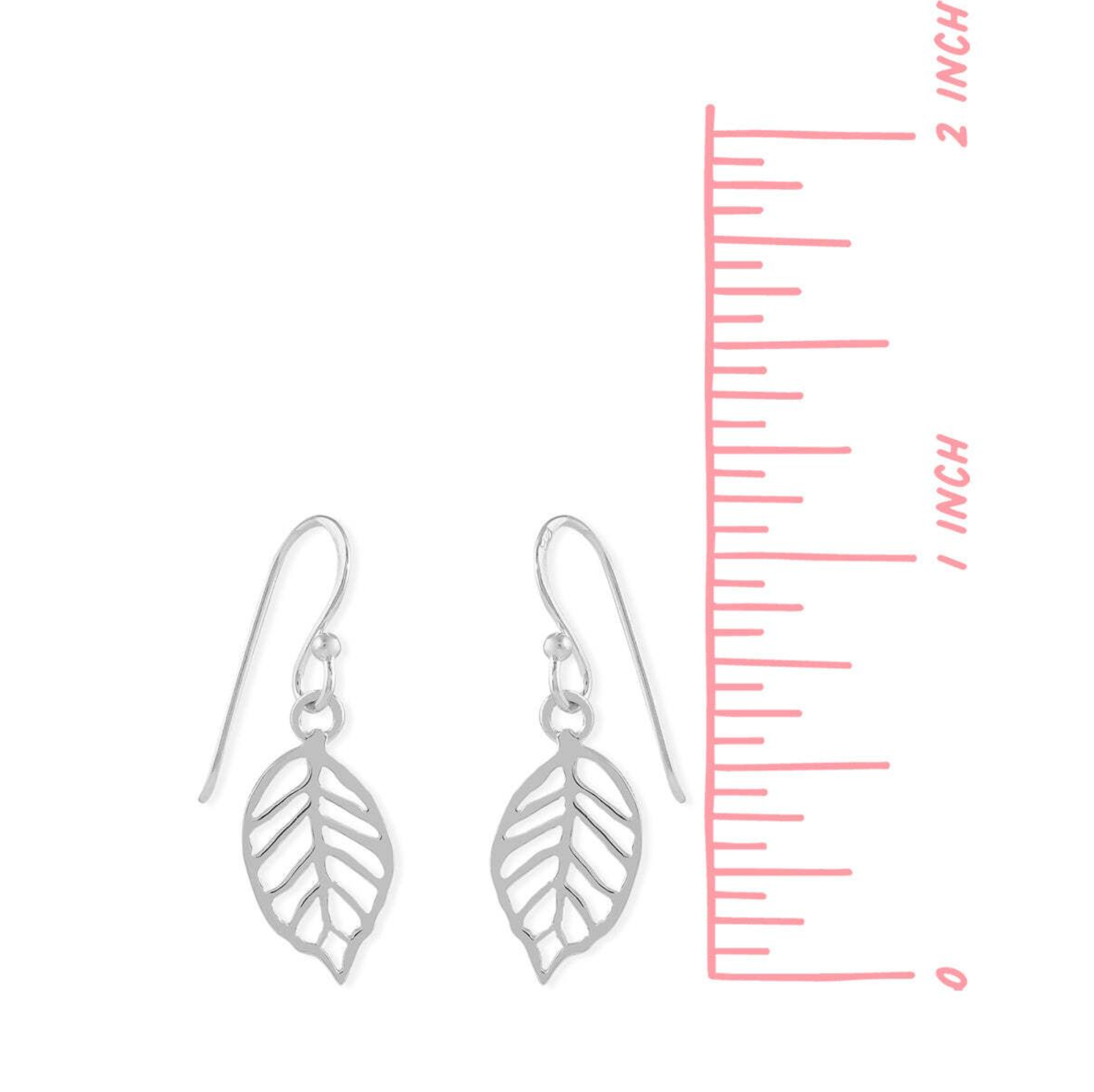 Boma Sterling Silver Leaf Outline Earrings