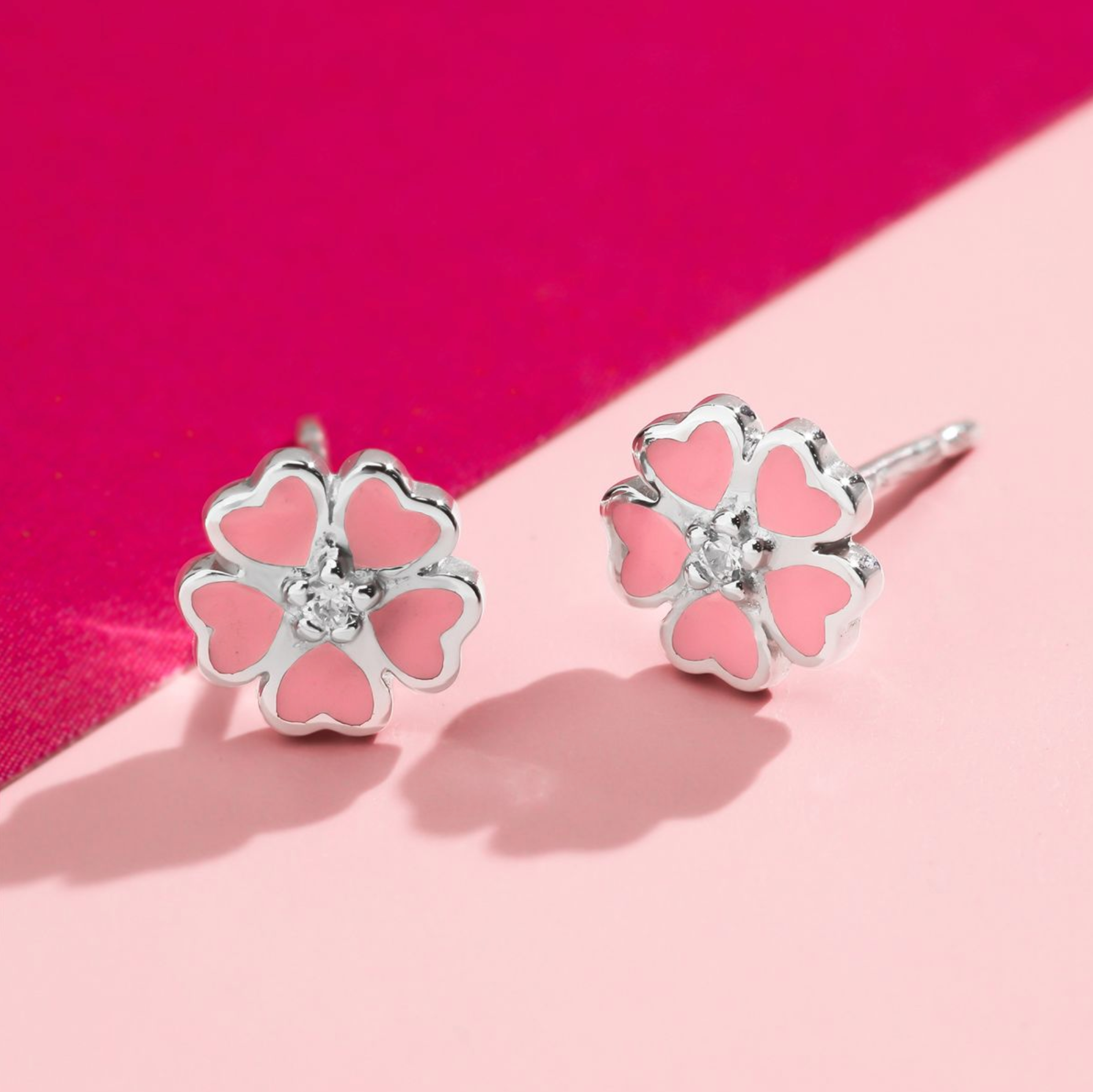 Boma Pink Sakura Flower Stud Earrings