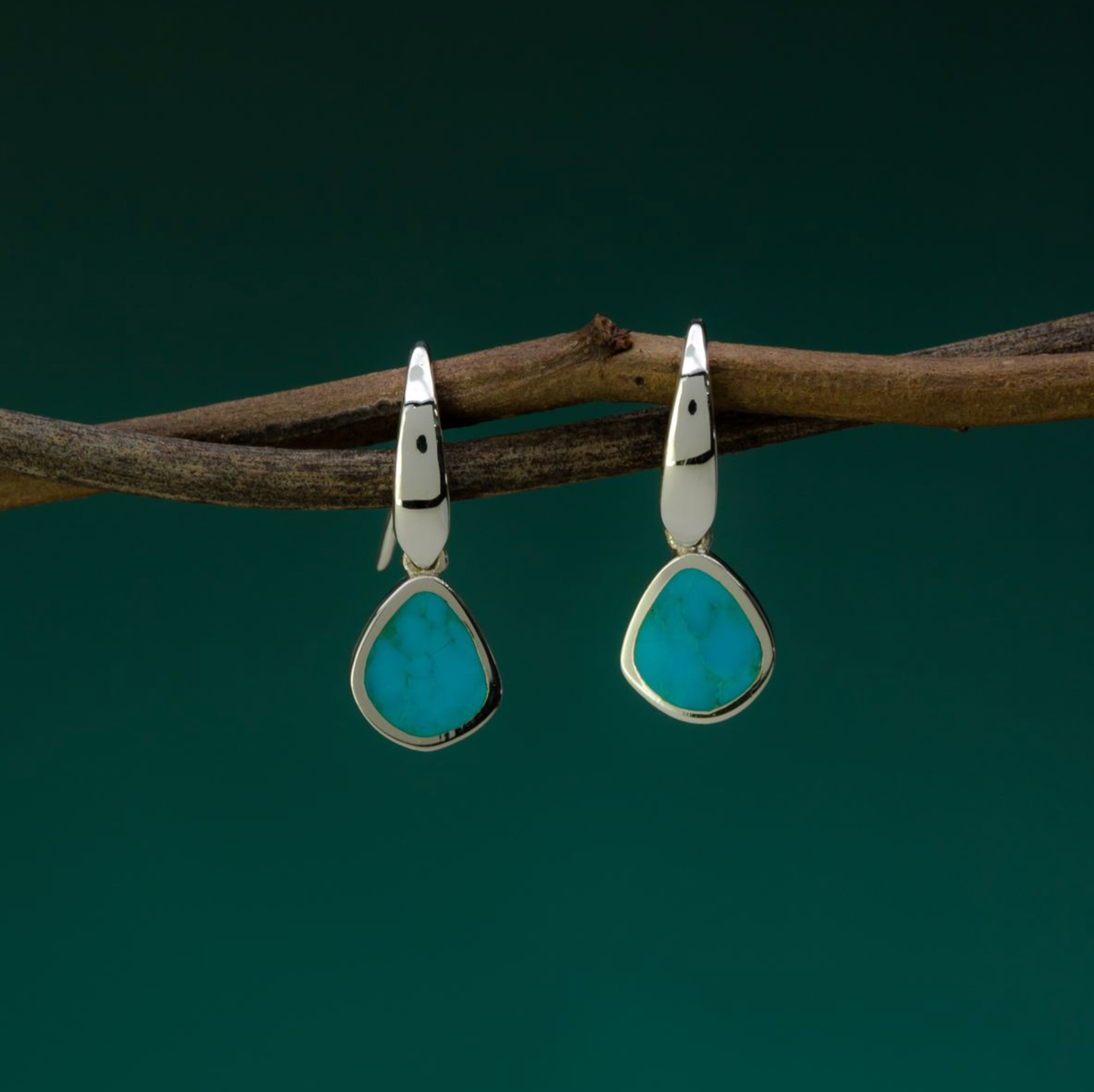 Boma Modern Open Drop with Turquoise Earrings