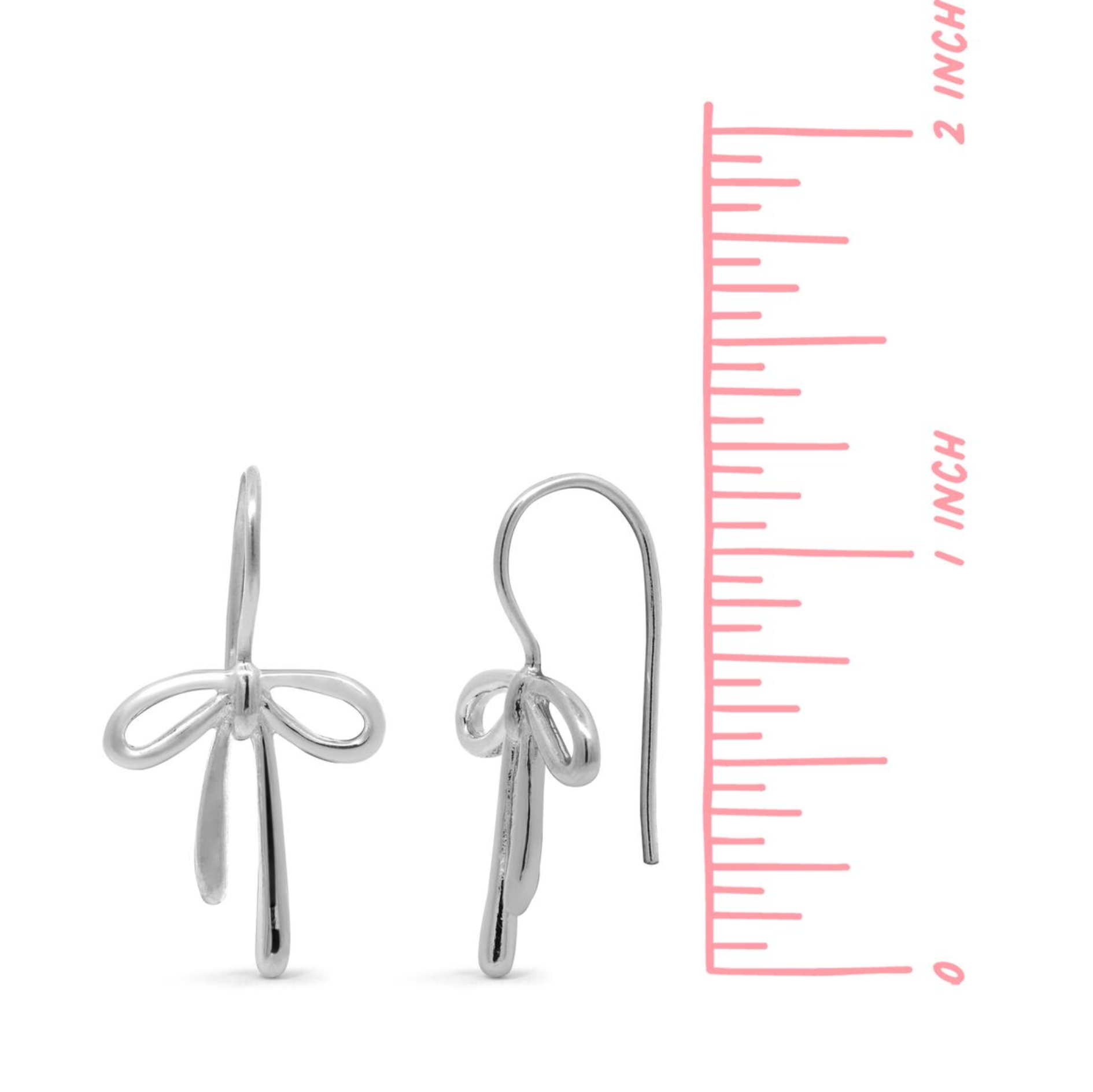 Boma Sterling Silver Bow Tie Ribbon Hoop Earrings