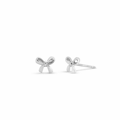 Boma Sterling Silver Gift Ribbon Stud Earrings