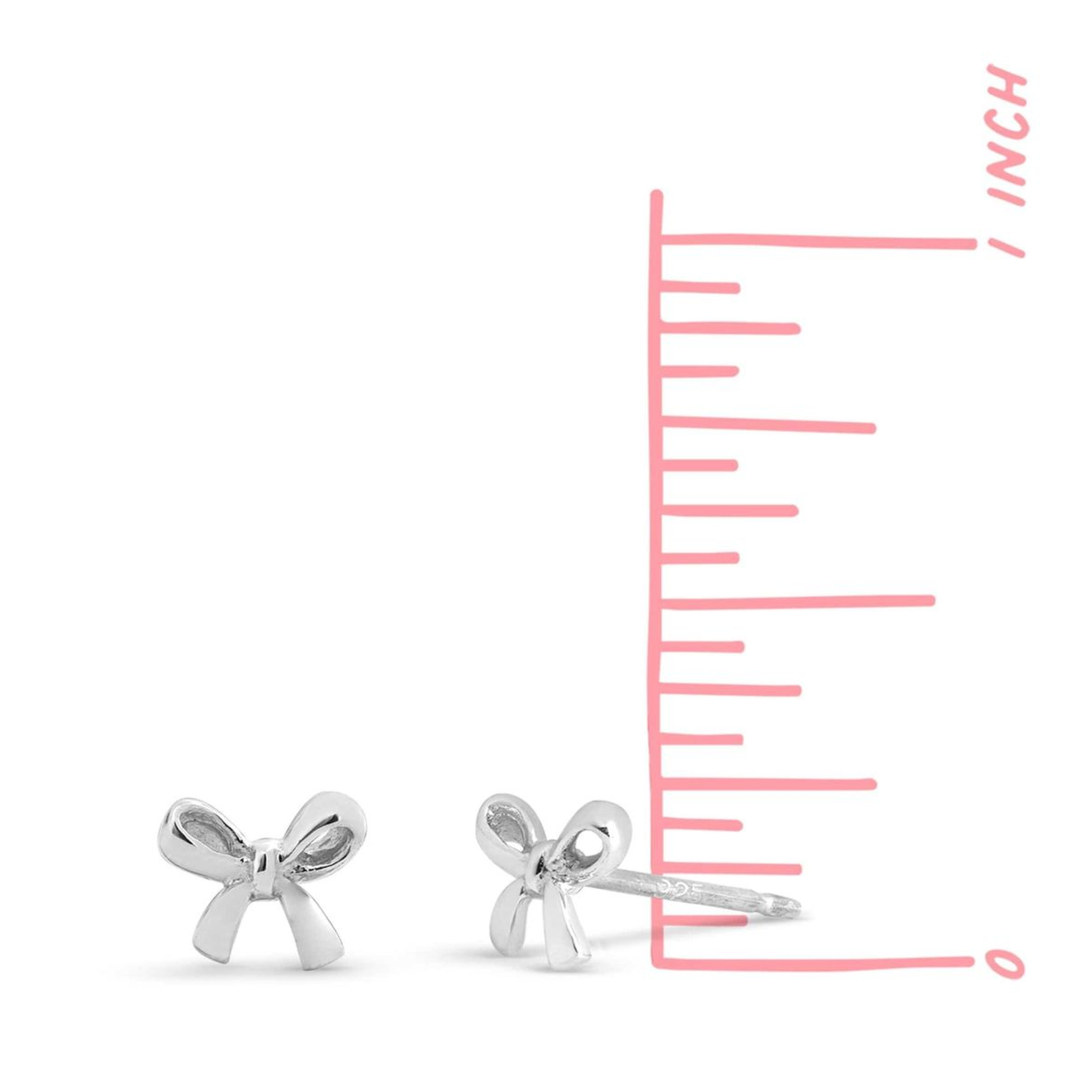 Boma Sterling Silver Gift Ribbon Stud Earrings
