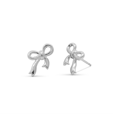Boma Sterling Silver Bow Tie Ribbon Stud Earrings