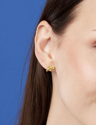Boma 14K Gold Bow Tie Ribbon Stud Earrings